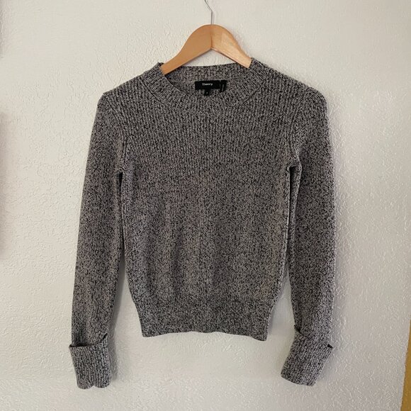 Theory Gray Wool Blend Ribbed Sweater Women’s – Size "P" (or XS) - Picture 1 of 5